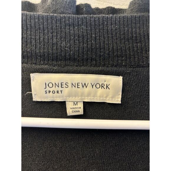 Jones New York Black Cardigan With Ruffle And Hook Closure M - Picture 3 of 6